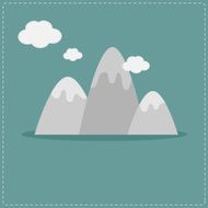 Mountain and clouds Template Flat design style