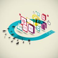 social media concept and communication icons