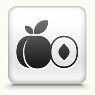 White Square Button with Peach and Half of