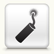 White Square Button with Dynamite Icon