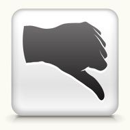 White Square Button with Thumbs Down Icon