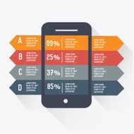 Mobile Infographic design on white background vector