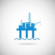 Oil Offshore Platform Colloquially Rig Symbol Icon Design Template on