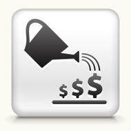 Square Button with Watering Money interface icon