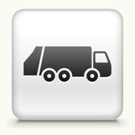 Square Button with Garbage Truck