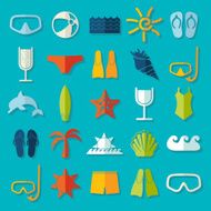 Set of summer tourism icons N515