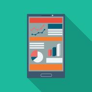 Analysis charts and graphs symbols on smart devices icons with N2