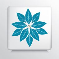 Graphic of a poinsettia in blue