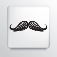 Square Icon With Large Bicycle Handled Shaped Moustache Black Silhouette N2