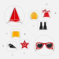 Set of summer tourism icons N516