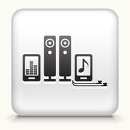 Square Button with Music Electronics interface icon