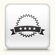 Square Button with Five Star Rating interface icon