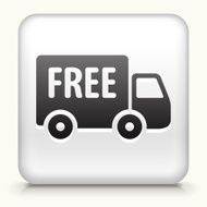 Square Button with Free Delivery interface icon