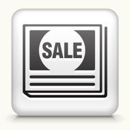 Square Button with Sale Newspaper interface icon