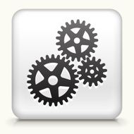 Square Button with Gears interface icon