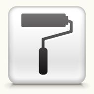 Square Button with Roller Brush interface icon
