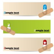 Medical banner set with plastered capsules