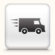 Square Button with Delivery Truck interface icon
