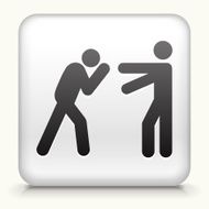 Square Button with Fighting interface icon