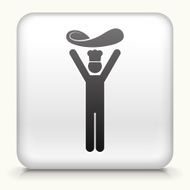 Square Button with Tossing Dough Iocn