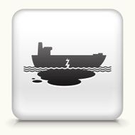Square Button with Oil Leak Ship Wreck interface icon