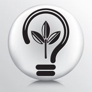 Round Icon With Green Leaf Ideas Light Bulb N2