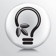 Round Icon With Green Leaf Ideas Light Bulb N4