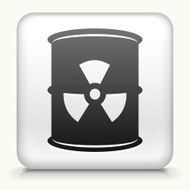 Square Button with Nuclear Waste Barrel interface icon