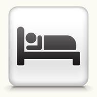 Square Button with Sleeping interface icon