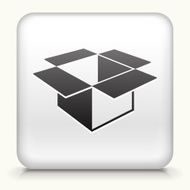 Square Button with Open Box interface icon