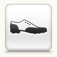 Square Button with Golf Shoe
