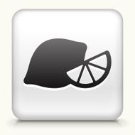 Square Button with Lemon