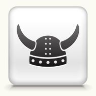 Square Button with Viking Helmet