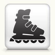 Square Button with Roller Skates
