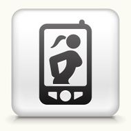 Square Button with Smart Phone and woman Image