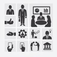 Business icons management and human resources