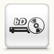 Square Button with Blue Ray &amp; DVD Player interface icon