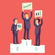 Businessmen who won the competition for presentation of their projects