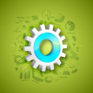 3D cogwheel with business infographic element