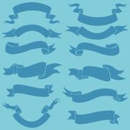 vector set of blue ribbons for your text