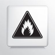 Square Icon With Flammable Warning Symbol