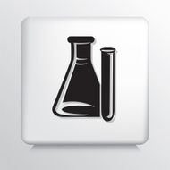 Square Icon With Research Flask And Test Tube
