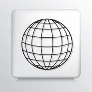 Square Icon With Simple Globe