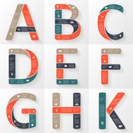 Vector font infographic diagram with letters N2