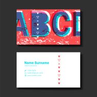 vector business card design template of red N2