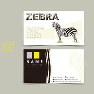 hand draw style vector business card set with zebra N2