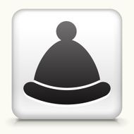 Square Button with Winter Hat