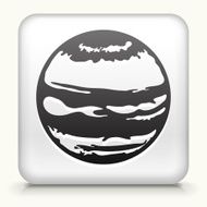 Square Button with Planet Mars