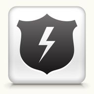 Square Button with Shield &amp; Lightning