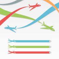Background with colorful airplanes